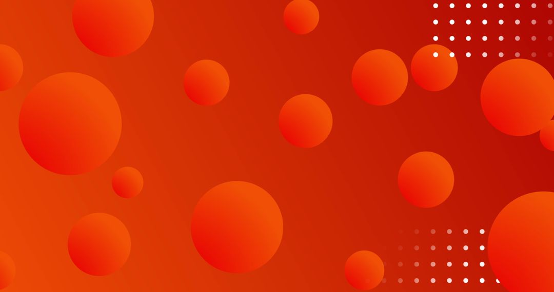 Vibrant Red Spheres on Gradient Orange Background with Dynamic Motion