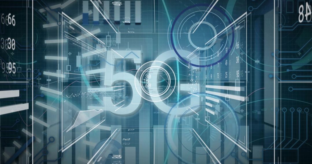 Futuristic 5G Technology Digital Interface Background