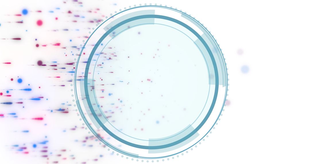 Circular Scanner and Colored Particles Depicting Data Flow and Security