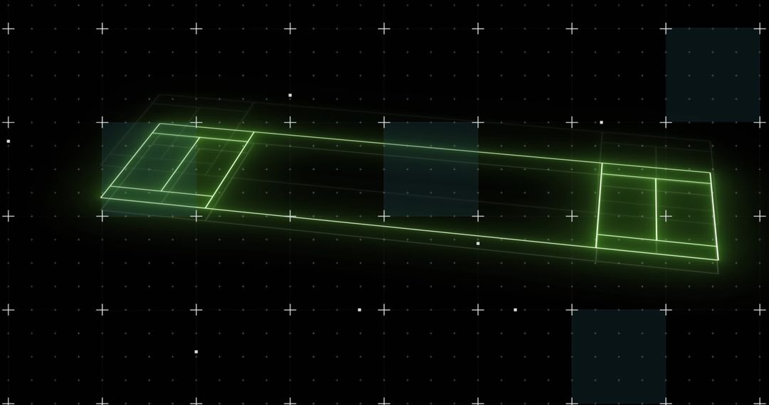 Digital Data Matrix Over Sports Field Highlights Technology Integration