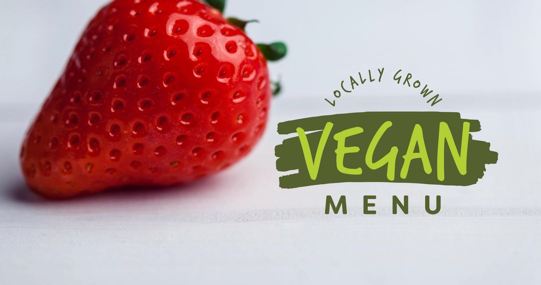 Organic Vegan Menu Concept with Fresh Strawberry
