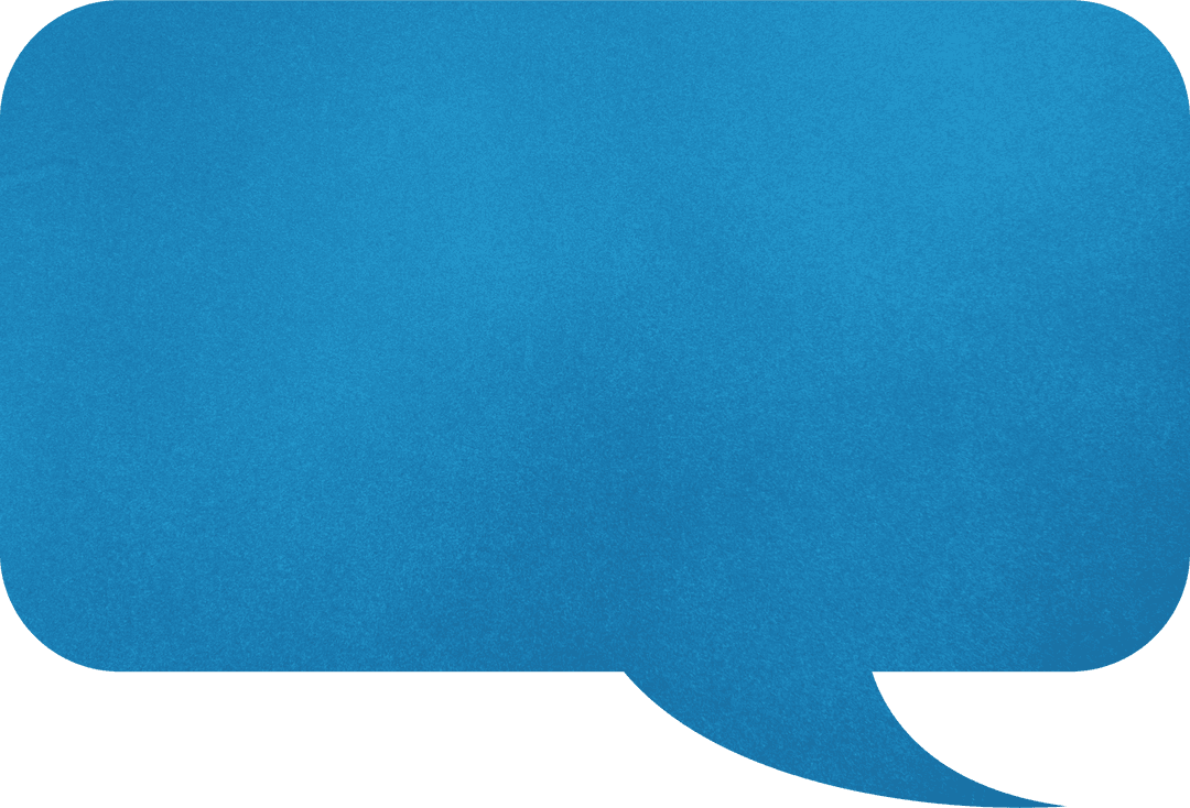 Transparent Blue Speech Bubble on Transparent Background