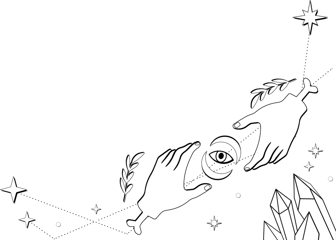 Mystical Hands with Eye Passing Transparent Concept Art