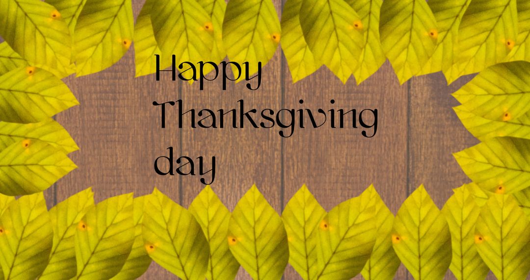 Thanksgiving Day Greeting with Leaf Frame - Free Images, Stock Photos and Pictures on Pikwizard.com