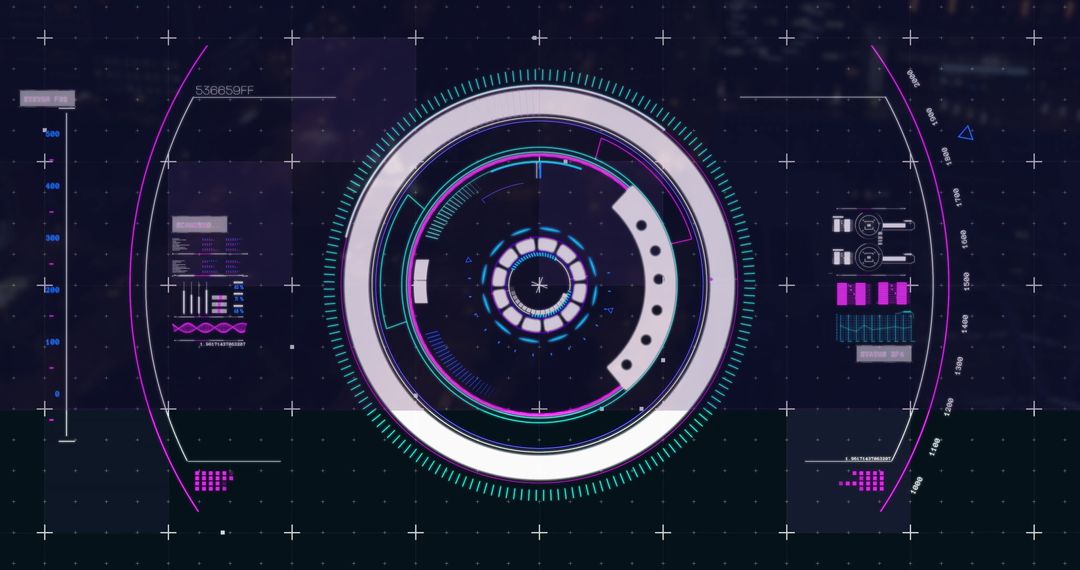 Futuristic HUD Interface with Digital Elements