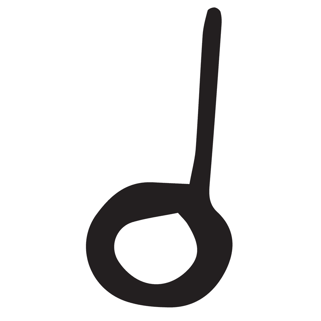 Black Abstract Shape Illustration on Transparent Background