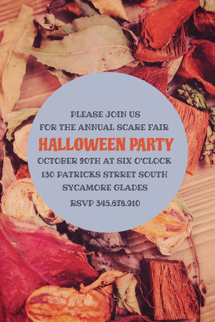 Colorful Autumn-Themed Halloween Party Invitation