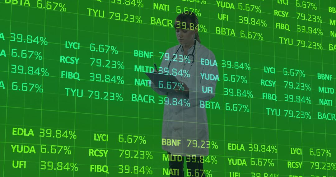 Female Scientist Innovating in Digital Lab