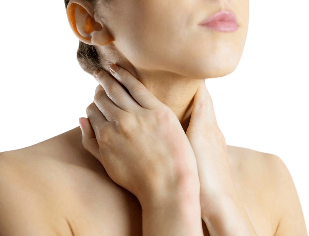 Transparent Depiction of Neck Pain with Hand Support