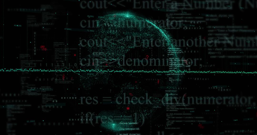 Digital Globe with Data Science Visuals on Black Background