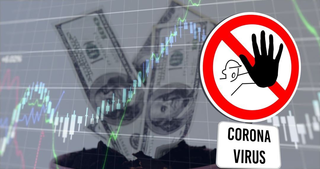 Financial Market Data with Coronavirus Impact Concept