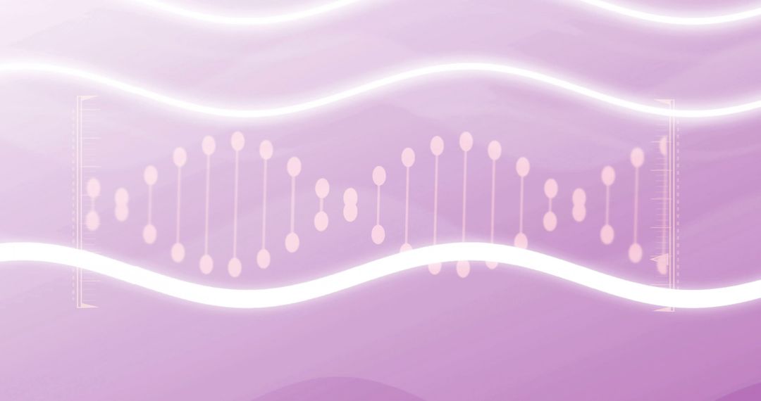 Abstract DNA Strand with Digital Waves on Pink Background