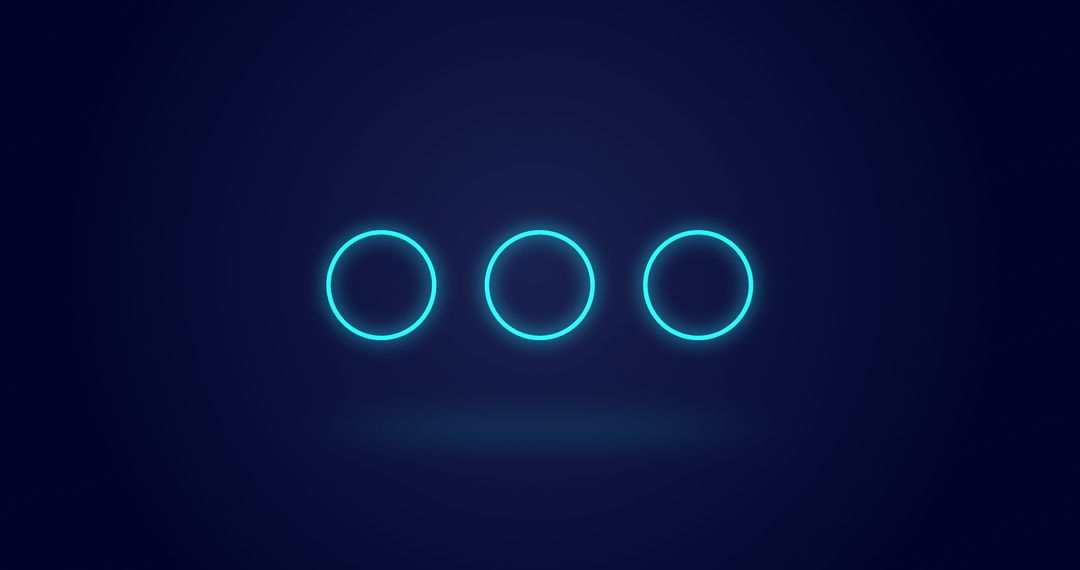 Neon Circles Movement in Digital Blue Space