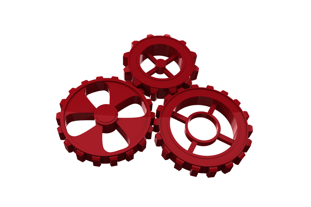 Transparent Red Gears in Connected Configuration