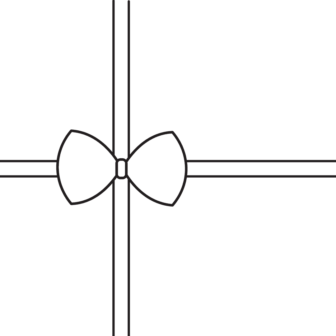 Elegant Black Ribbon Bow on Present Illustration with Transparent Background