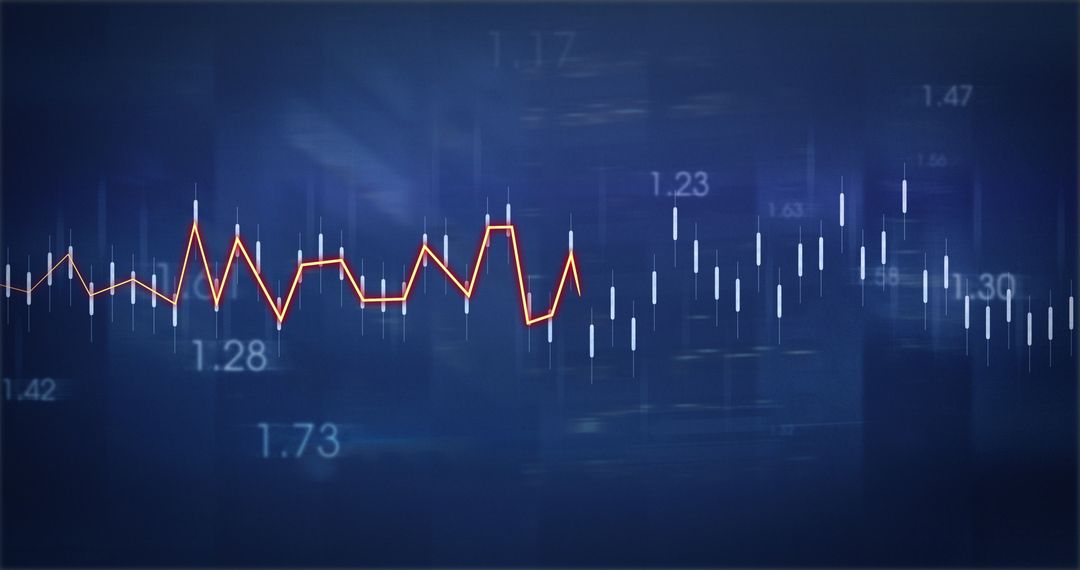Dynamic Financial Data Analytics Interface with Blue Background