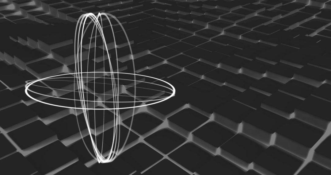 Oval Light Trails on Modern Geometric Background