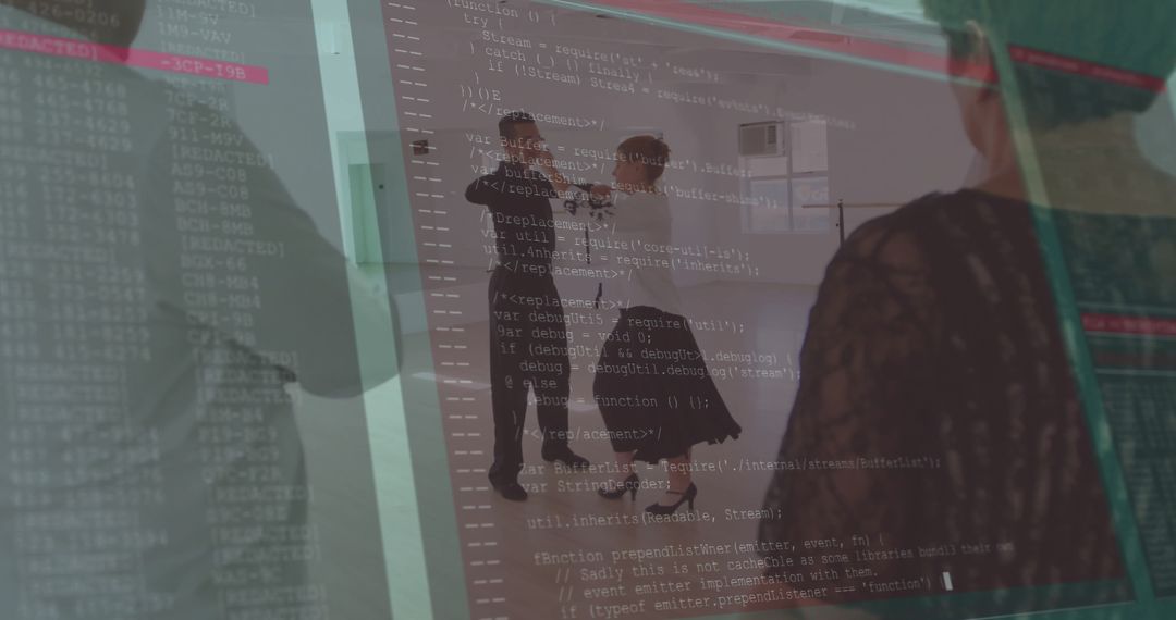 Dancing While Code Overlays Reflect Artistic Expression