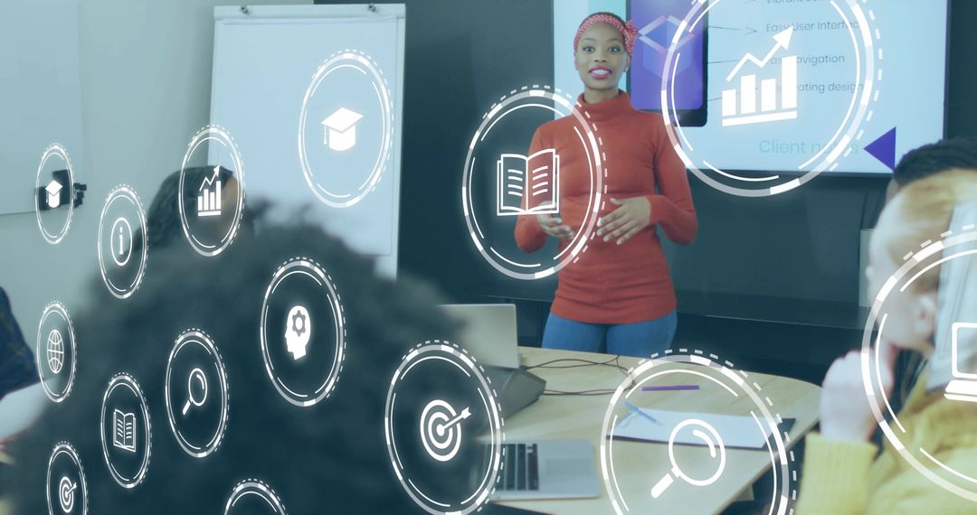 Business Presentation and Innovation with Digital Icons