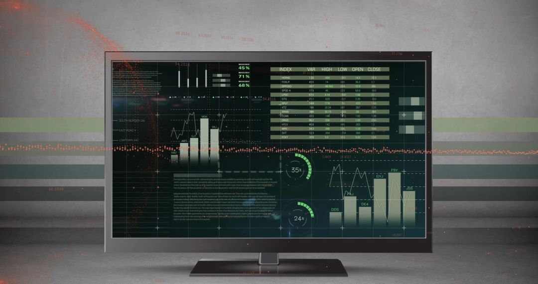 Digital Data Analytics Display Interface with Graphs and Charts - Free Images, Stock Photos and Pictures on Pikwizard.com