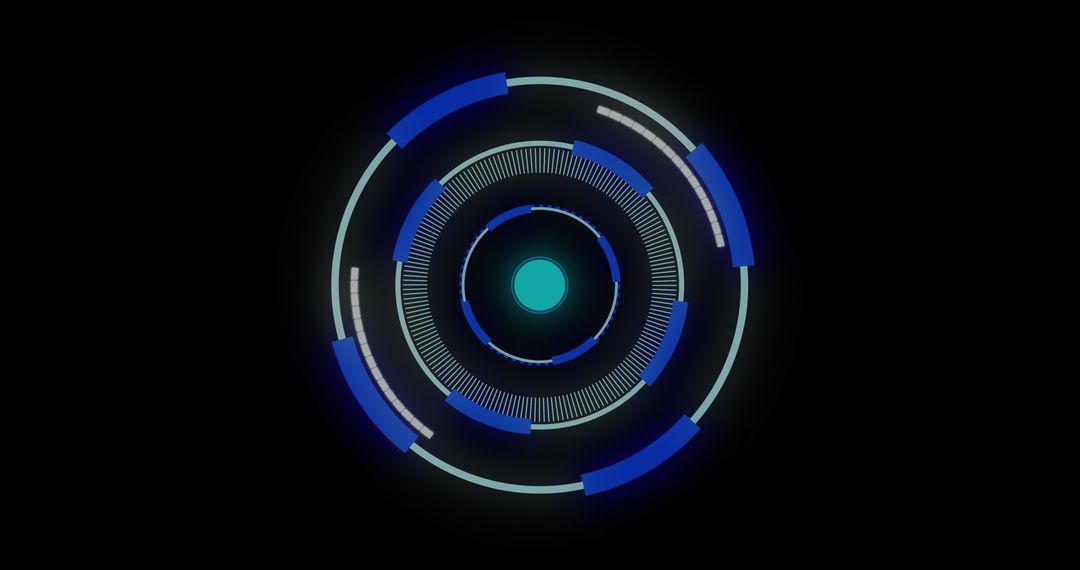 Futuristic Digital Targeting Interface on Black Background