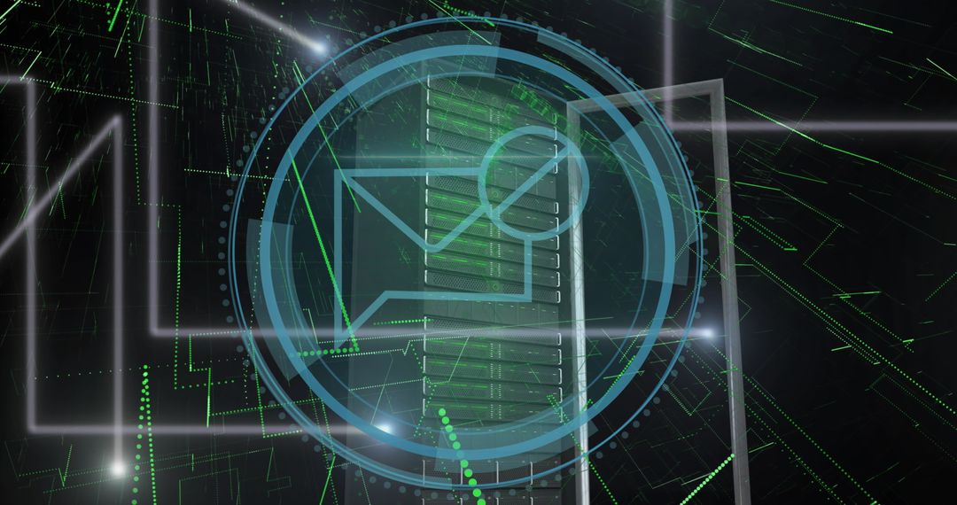 Digital Communication and Data Processing Concept with Server