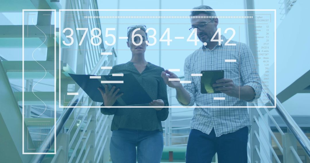 Corporate Collaboration on Staircase with Digital Overlay