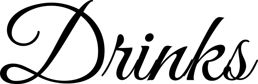 Drinks Text Illustration with Transparent Background