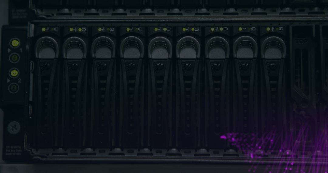 Connected Server Room with Digital Interface Overlay