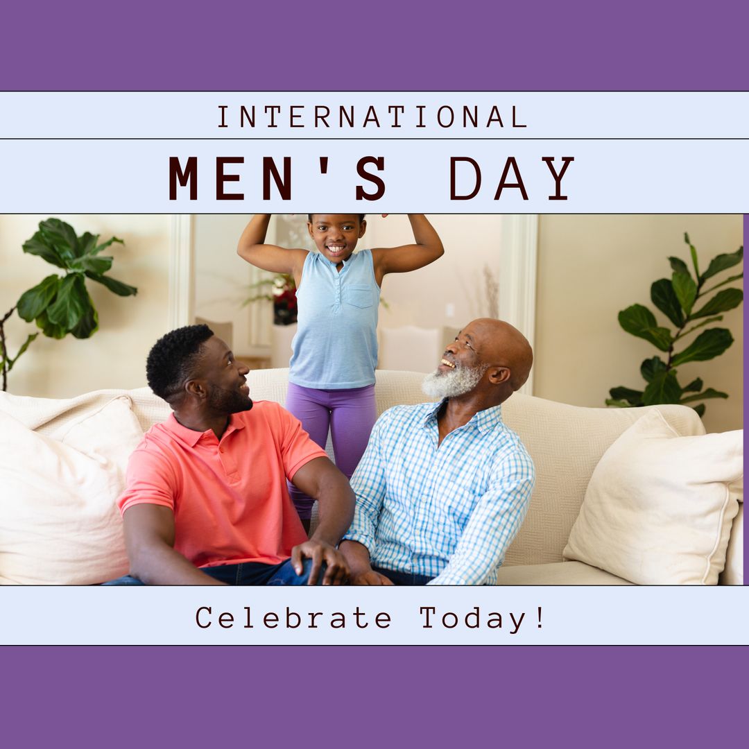 Three Generation Family Celebrating International Men's Day