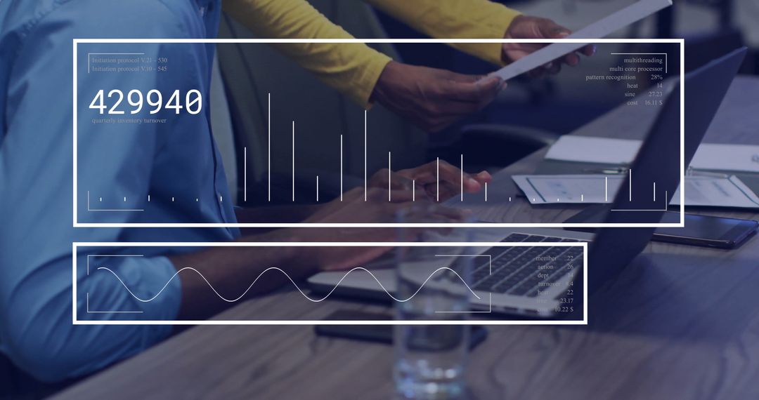 Business Team Analyzing Data with Modern Technology in Office Setting