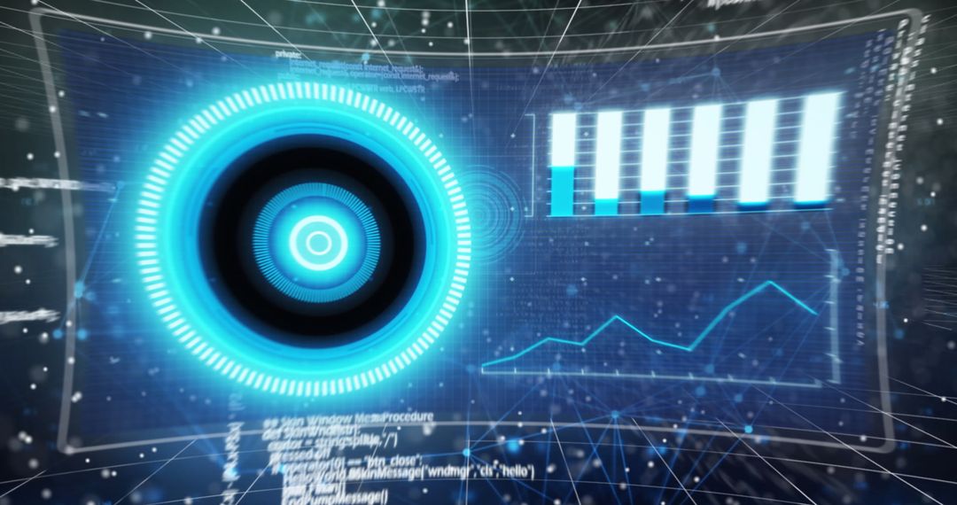 Futuristic Data Screens and DNA Structure