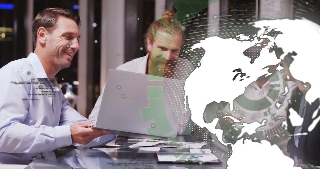 Global Business Team Collaboration in Modern Office Setting