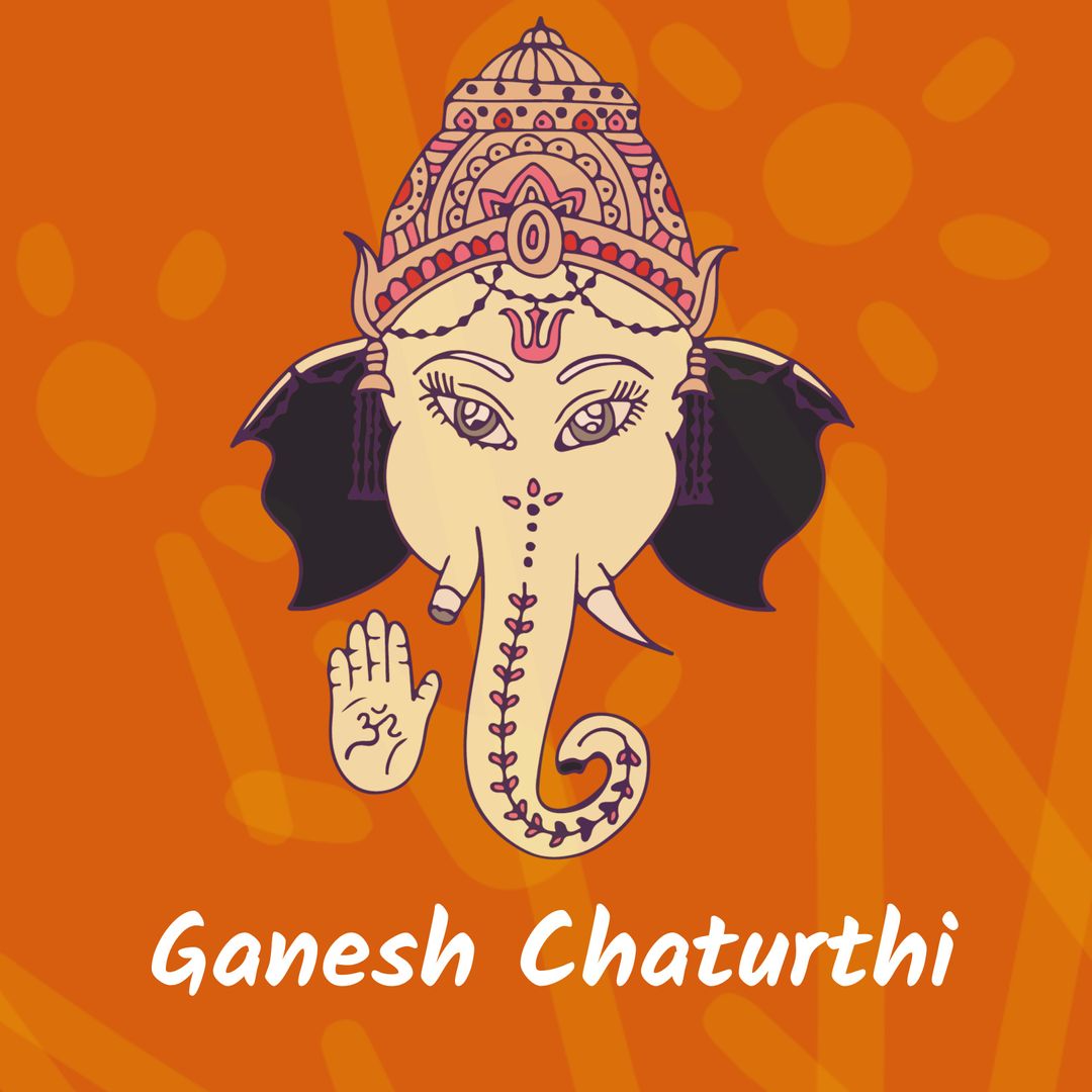Ganesh Chaturthi Celebration with Festive Lord Ganesha Illustration