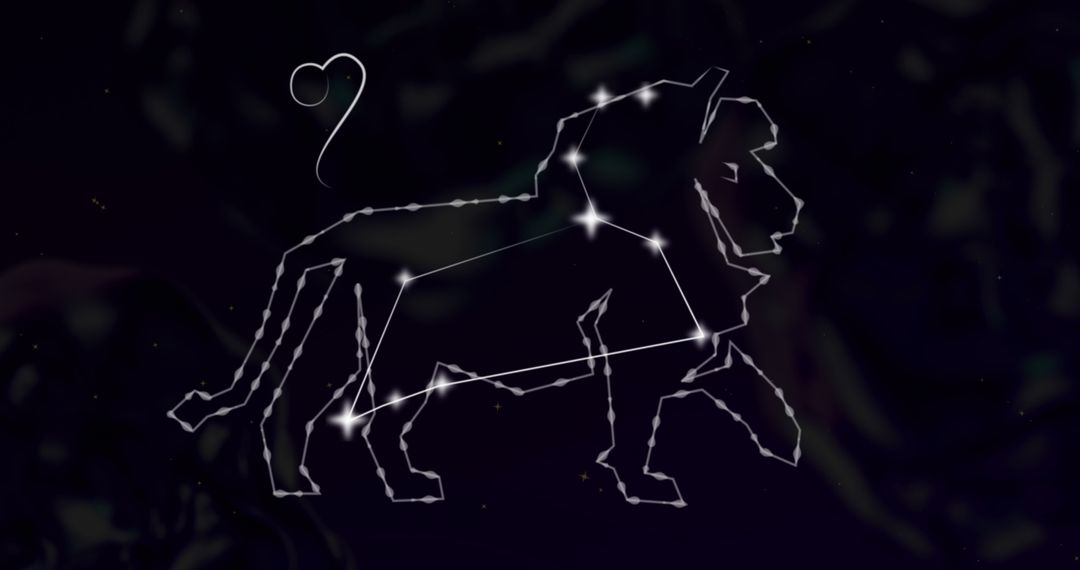 Digital Glowing Leo Zodiac Constellation