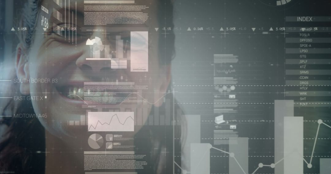 Caucasian Female Doctor with Digital Data Visions