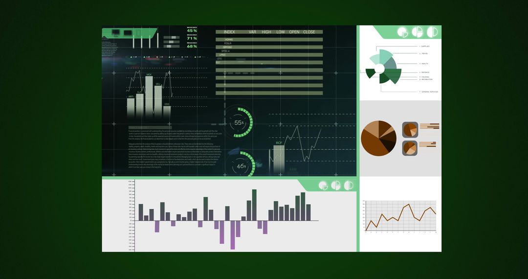 Global technology digital interface with data analytics display
