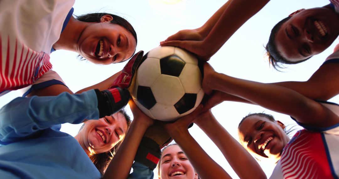 Diverse Female Soccer Team Celebrating with Victory Cheer - Free Images, Stock Photos and Pictures on Pikwizard.com