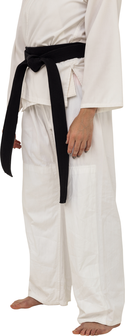 Transparent Karate Martial Artist Standing with Black Belt - Download Free Stock Images Pikwizard.com