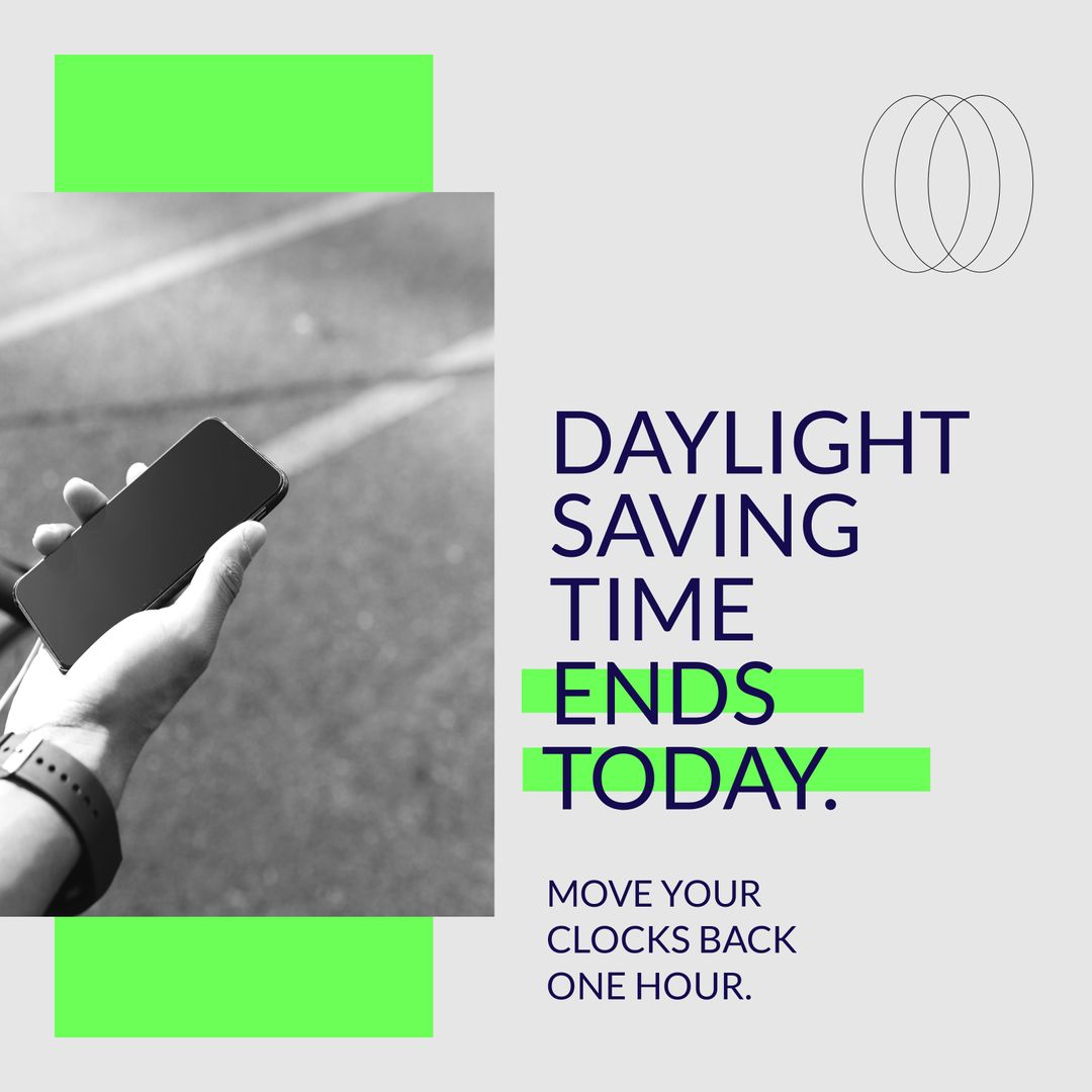 Daylight Saving Time Ends Concept with Smartphone
