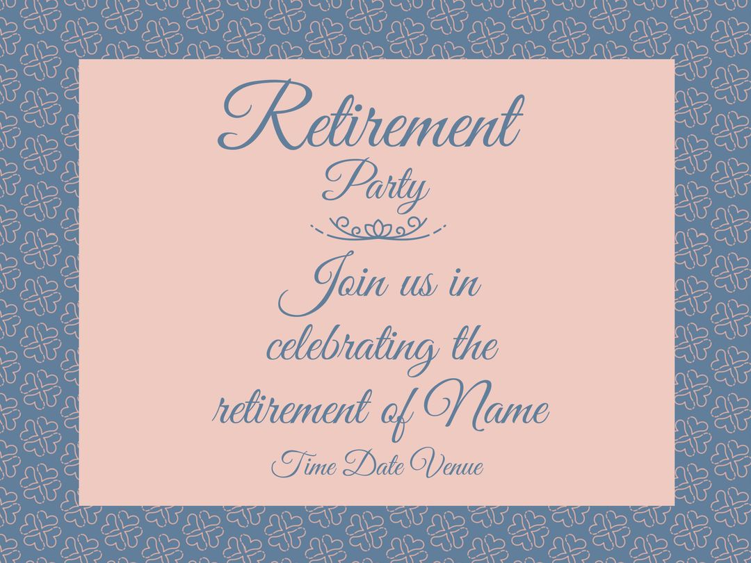 Elegant Retirement Party Invitation With Floral Background - Download Free Stock Templates Pikwizard.com