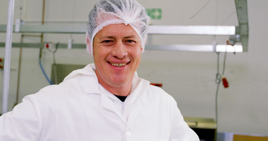 Butcher Smiling in Meat Shop with Hands on Hips - Free Images, Stock Photos and Pictures on Pikwizard.com