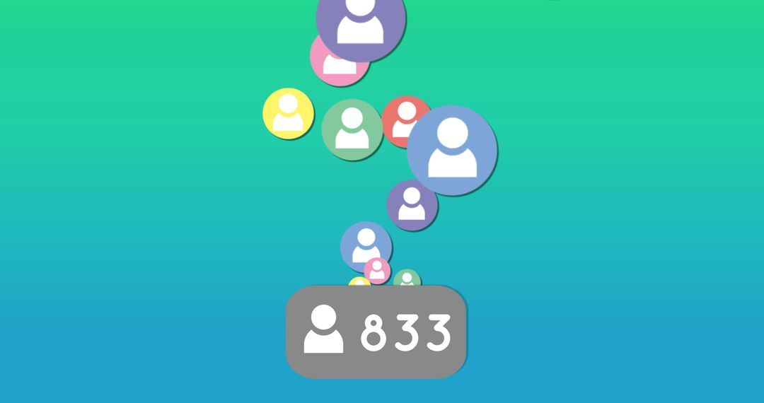 Growing Followers Social Media Concept on Gradient Background