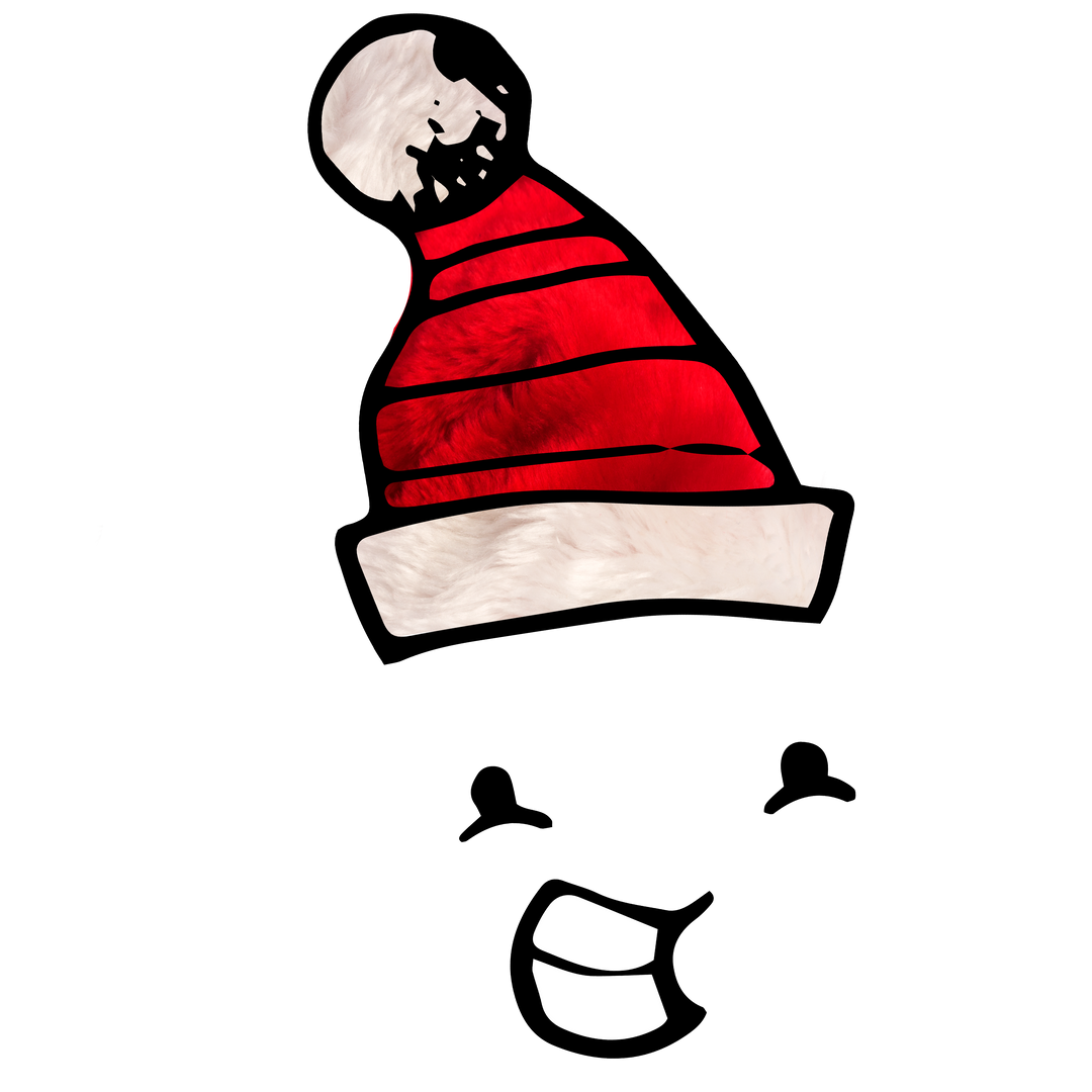 Smiling Face in Red Christmas Hat PNG on Transparent Background - Download Free Stock Images Pikwizard.com