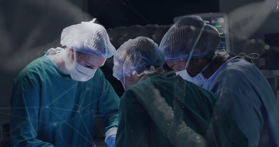 Surgeons Collaborating in High-Tech Operating Room