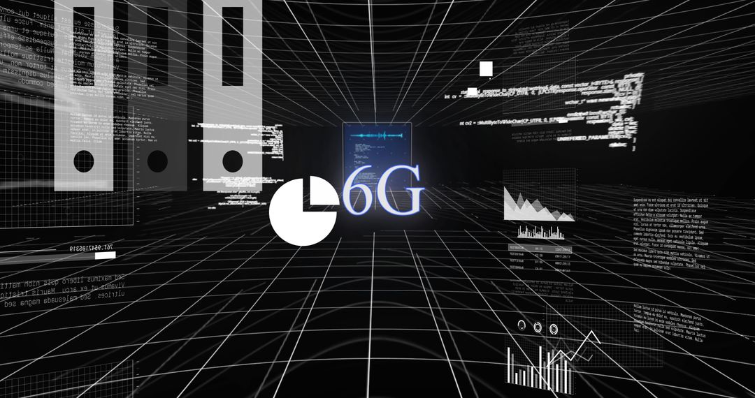 High-Tech Data Processing with 6G Connectivity Concept