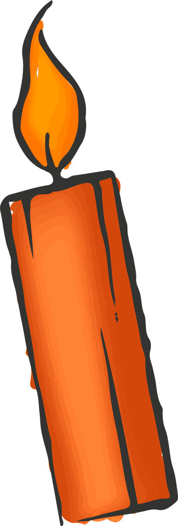 Orange Candle Glowing with Transparent Background for Spiritual Illumination