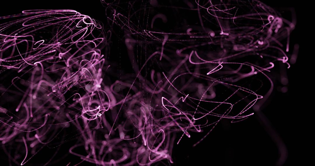 Purple Light Trails Art on Black Background