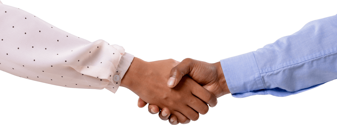 Transparent Business Handshake on White Background