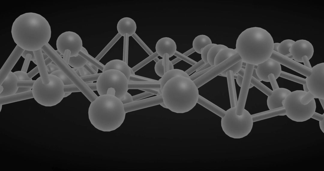 Molecular Structure Wireframe in Abstract Black Background